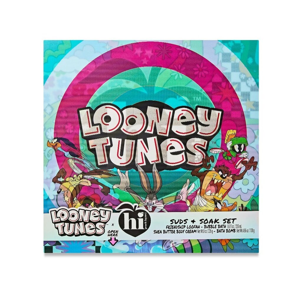 Bath Set Teens & Adults Suds & Soak Hi Peach Layne Set 4 Pc Deluxe Looney Tunes - Picture 7 of 8
